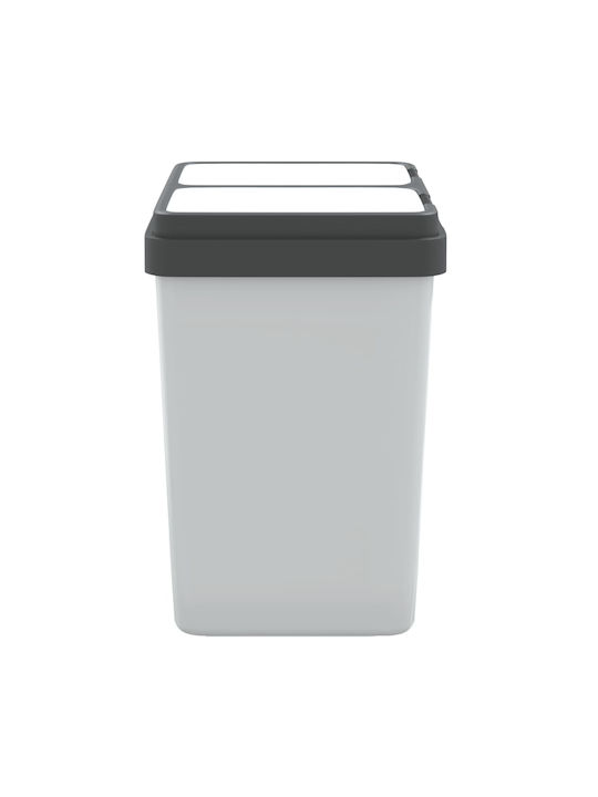vidaXL Abfalleimer Recycling Kunststoff Weiß 25Es 1Stück