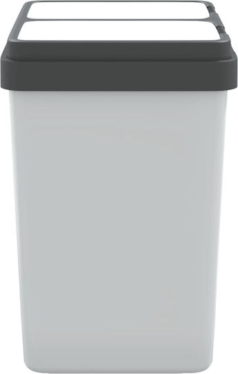 vidaXL Plastic White Recycling Waste Bin 25lt