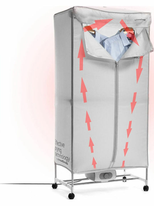 InnovaGoods Dupledry Klappbare Elektrische Boden-Kleiderständer aus Rostfreiem Stahl 1000W 70x150cm