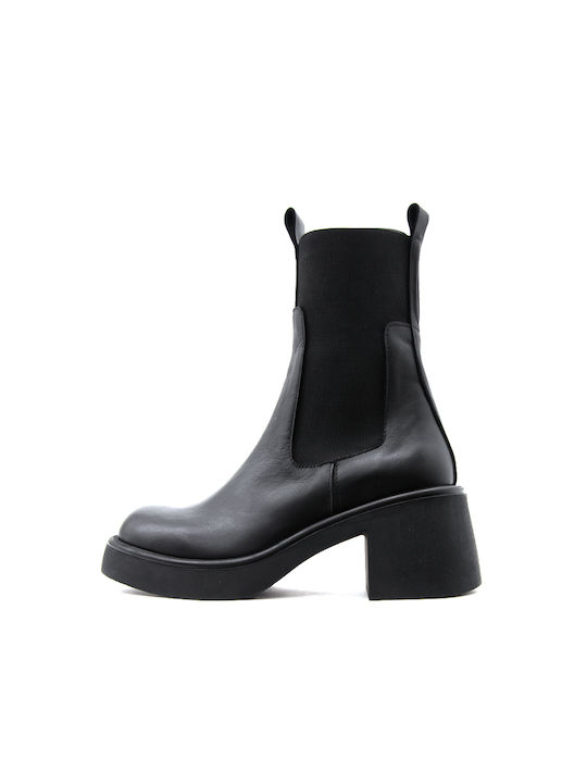 Inuovo Leder Damen Chelsea Stiefeletten Schwarz