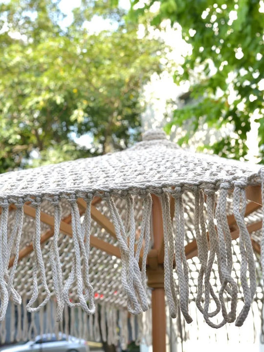 Ομπρέλα Στρογγυλή Ξύλινη Μπεζ Φ2.5xΥ2.4m