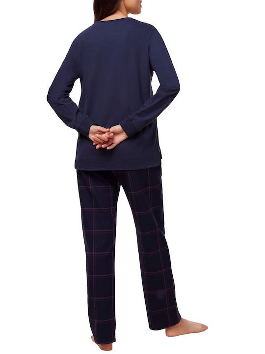 Triumph Winter Damen Pyjama-Set Blau Pk X