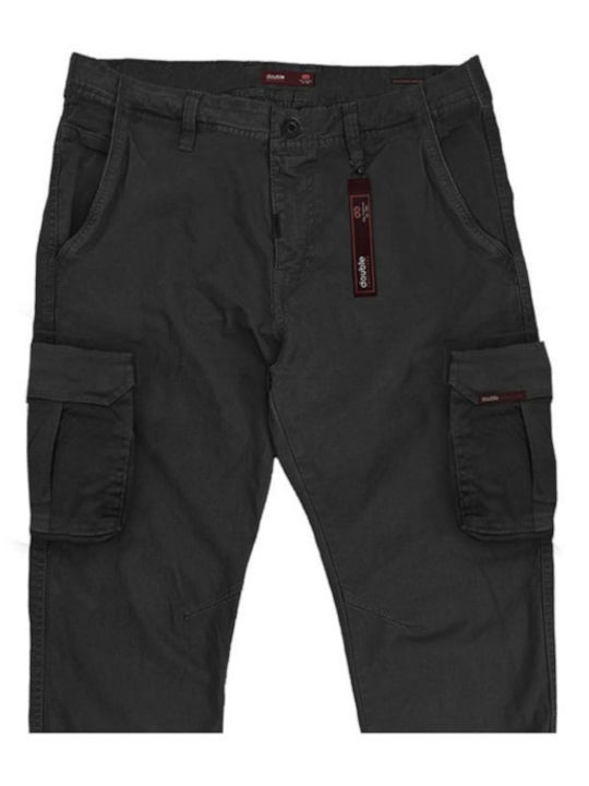 Double Men's Trousers Cargo Black