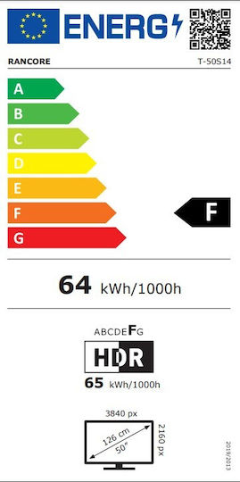 Rancore Smart Τηλεόραση 50" 4K UHD LED T-50S14 (2022)