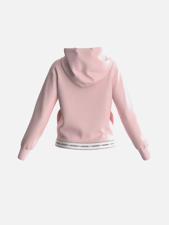 Guess Women's Hooded Fleece Sweatshirt Pink