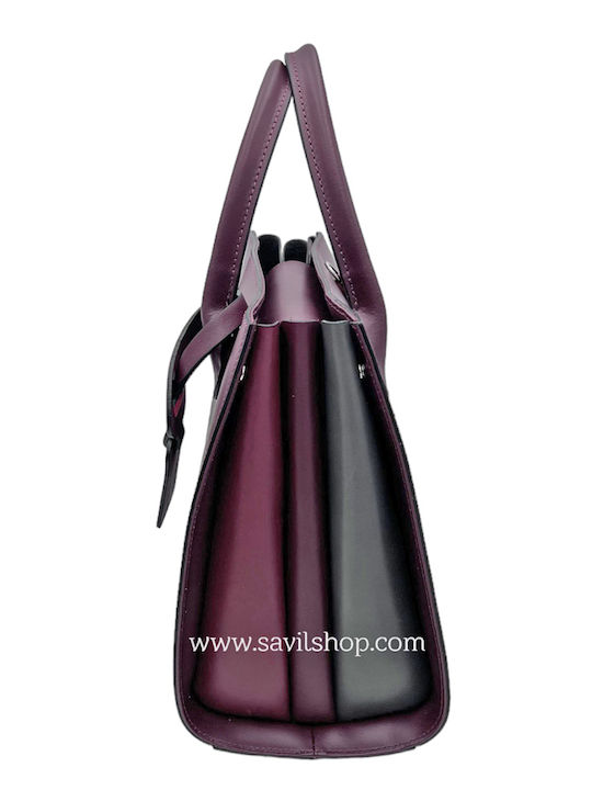 Savil Leder Damen Tasche Hand Burgundisch