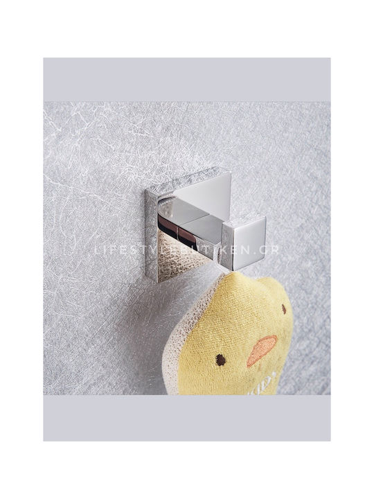 Naron Cârlig de Baie Simplu cu șuruburi ​57x5.5cm Inox Argintiu