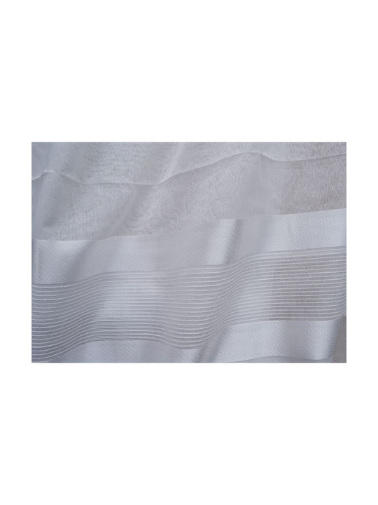 Saray Home Κουρτίνα με Τρέσα Λευκή 280x300εκ.