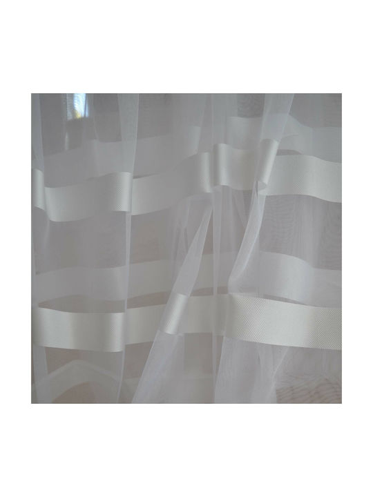 Saray Home Κουρτίνα με Τρέσα Λευκή 280x300εκ.
