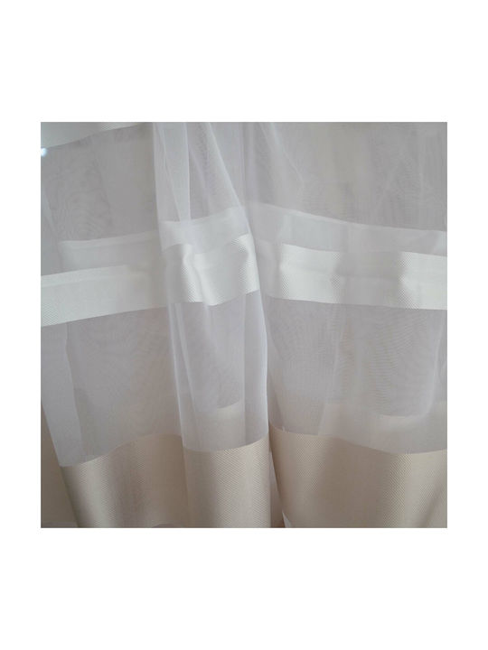 Saray Home Κουρτίνα με Τρέσα Λευκή 280x300εκ.