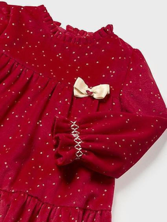 Rochie pentru Copii Mânecă lungă Catifea Roșu