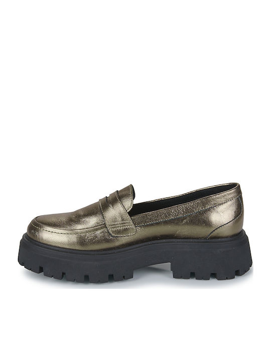 Damen Mokassins in Gold Farbe