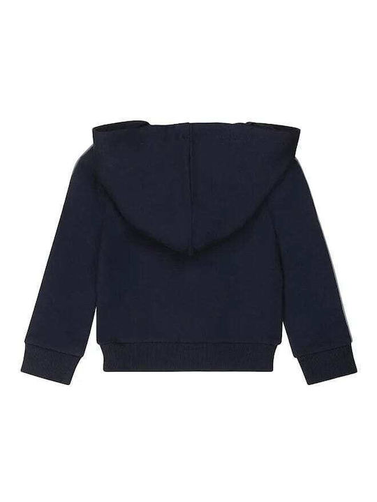 Dirkje Boys Hooded Sweatshirt with Buttons Navy Blue