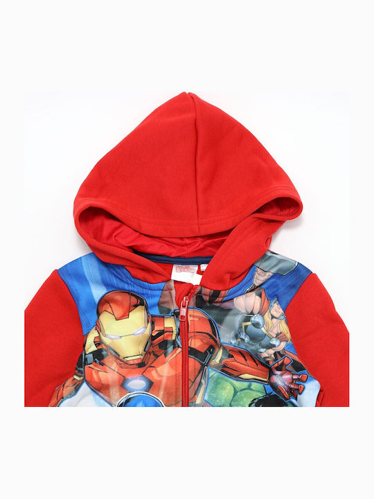 Kinder-Sweatshirt Strickjacke mit Kapuze Rote