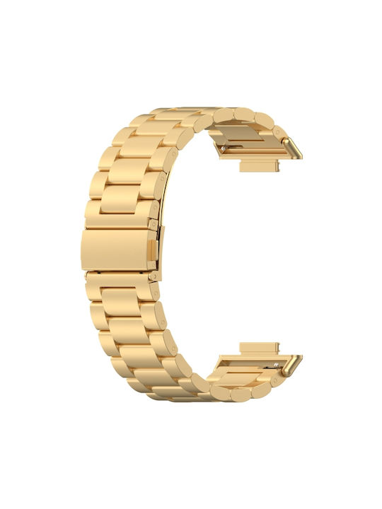 Three-bead Metal Armband Rostfreier Stahl Gold (Huawei Watch Fit 2)