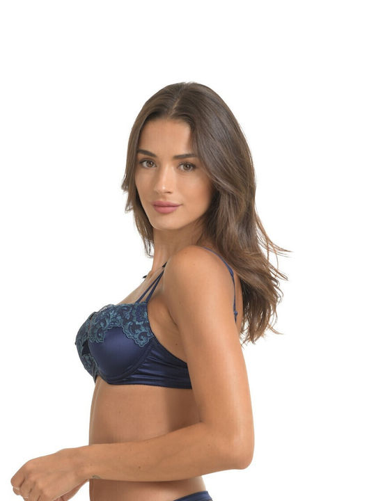 Miss Rosy Bra with Light Padding Underwire Blue