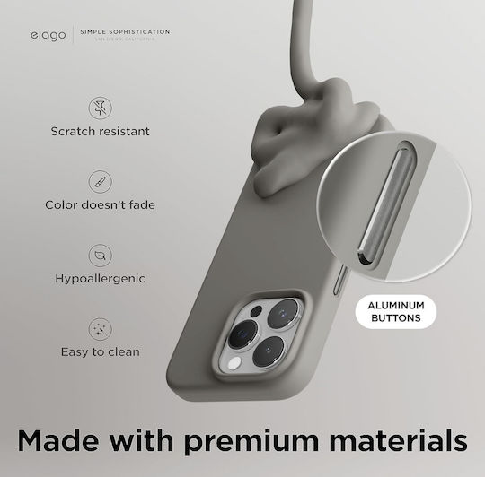 Elago Umschlag Rückseite Silikon Gray (iPhone 15 Pro)