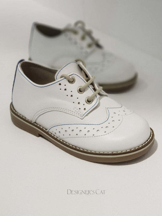 Designer's Cat Βαπτιστικά Δερμάτινα Oxfords Λευκά