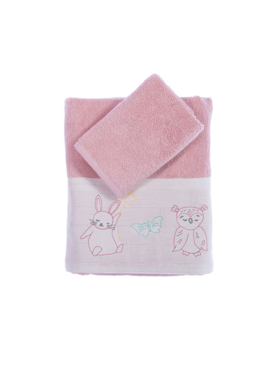 Nef-Nef Set of baby towels 2pcs Pink Weight 420gr/m² 034428