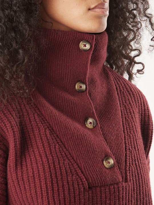 Picture Organic Clothing Women's Long Sleeve Pullover Wool Burgundy