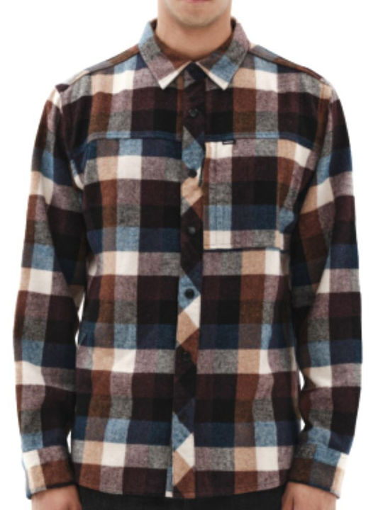 Overshirt Long-sleeved Flannel Shirt Checked Blue/Wine