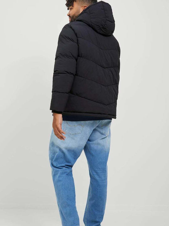 Jack & Jones Ανδρικό Χειμωνιάτικο Μπουφάν Puffer Μαύρο