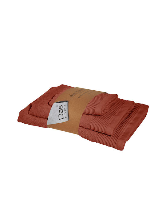 Das Home Badetuchset 3Stk Best 0685 Terracotta Gewicht 480gr/m²