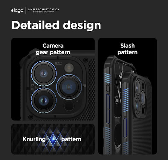 Elago Magsafe Armor Back Cover Silicone / Plastic 1.8mm Black (iPhone 15 Pro)