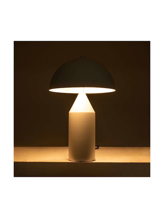 GloboStar Metal Table Lamp for Socket E27 with White Shade and Base