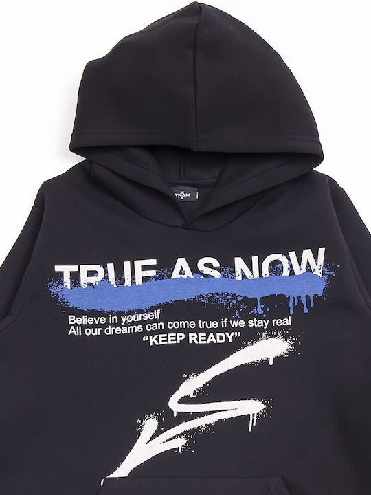 Trax Kids Sweatshirt with Hood and Pocket Black