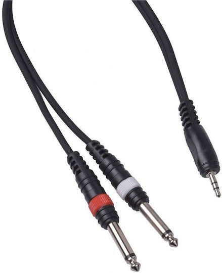 Cable4Me Cable 2x 6.3mm male - 3.5mm male 3m