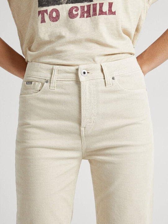 'willa' Women's Fabric Trousers White