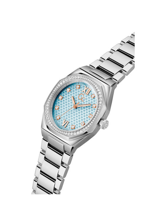 GC Watches Damenuhr 34mm Batteriebetrieb mit Silber rostfreiem Stahlarmband