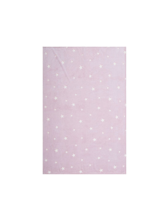 Nef-Nef Homeware Blanket Cot Fleece Pink 110x150cm.