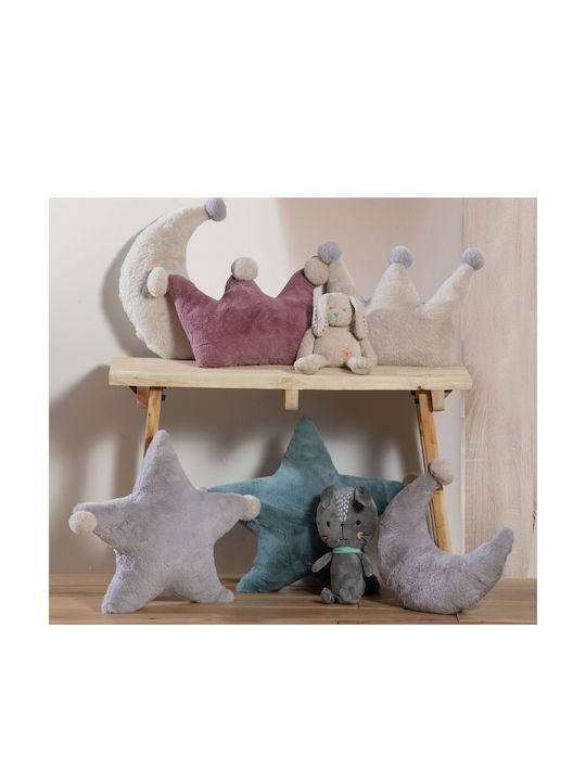 Nef-Nef Homeware Kids Decorative Pillow Baby Crown Ecru 40x27cm