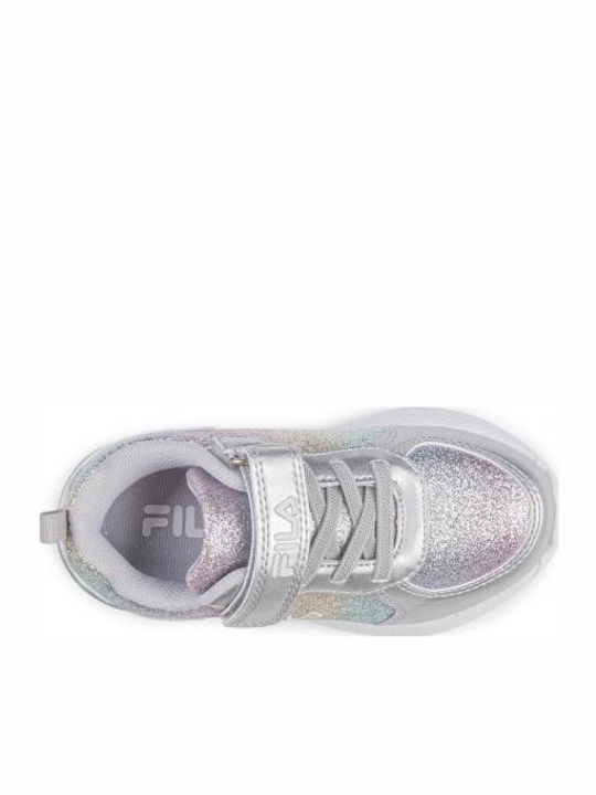 Spectrolite Kids Sneakers with Hoop & Loop Closure and Silver Lights
