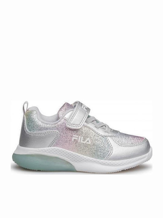 Spectrolite Kids Sneakers with Hoop & Loop Closure and Silver Lights