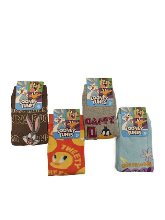 Disney Παιδικές Κάλτσες Μακριές Looney Tunes Πολύχρωμες 4 Ζευγάρια