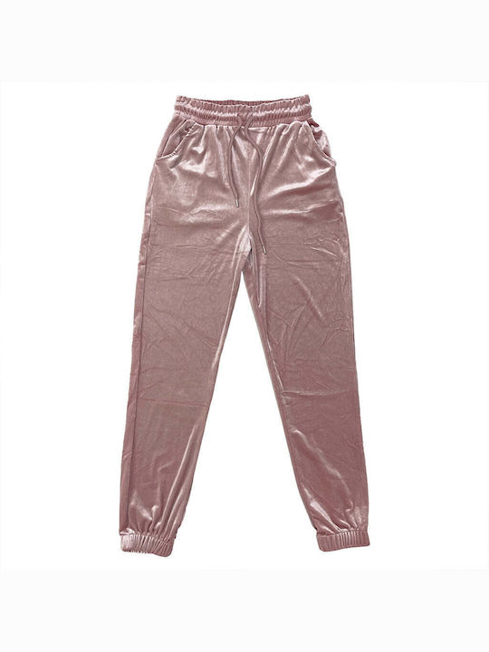 Ustyle Women's Jogger Sweatpants Pink Velvet