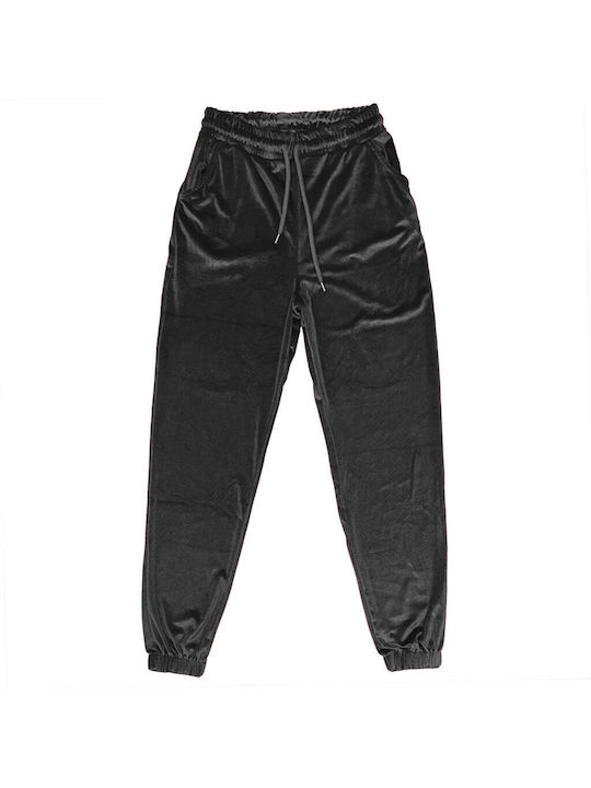 Ustyle Damen-Sweatpants Jogger Schwarz Samt