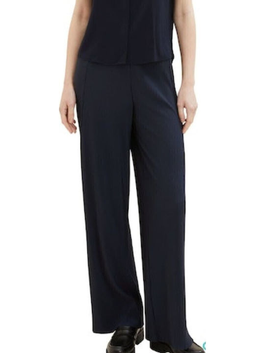 Damen Stoff Hose mit Gummizug Marineblau