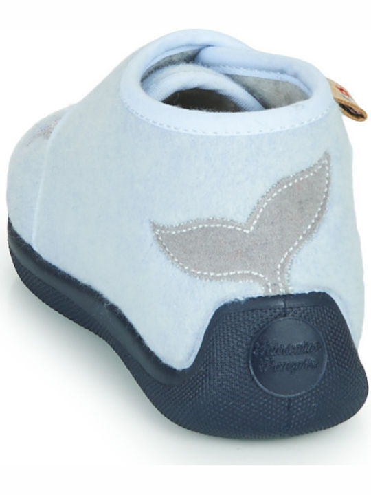 Kinderhausschuhe Stiefel Blau