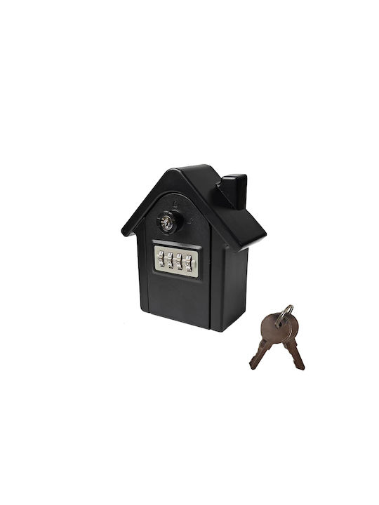 Metallic Combination Key Holder with Lock 13.5x15cm