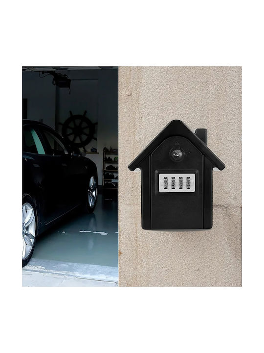 Metallic Combination Key Holder with Lock 13.5x15cm