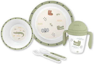 Interbaby Feeding Set Σερβιτσιο Green 5pcs