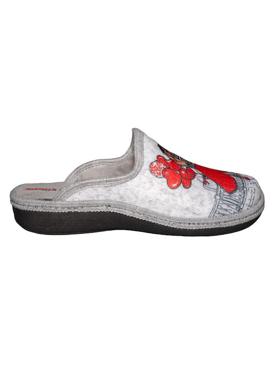 Adam's Shoes Anatomische Damen Hausschuhe in Gray Farbe