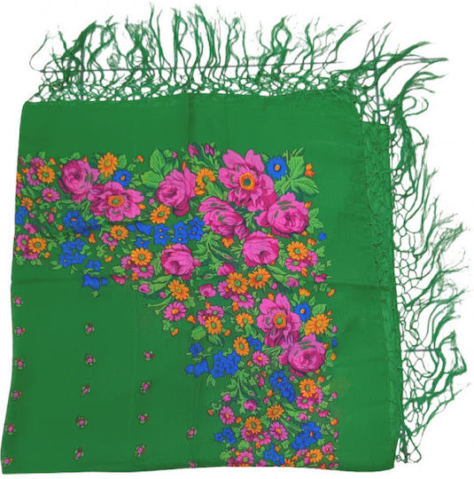 Afoi Giannakopouloi Women's Green Scarf Traditional Costume Accessory