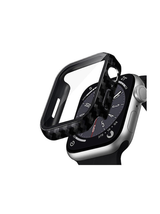 Crong Hybrid Πλαστική Θήκη με Τζαμάκι Carbon για το Apple Watch 45mm Crong Hybrid Πλαστική Θήκη με Τζαμάκι Carbon για το Apple Watch 45mm