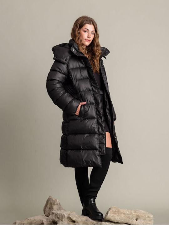 Lungă Jachetă de femei Puffer Negru