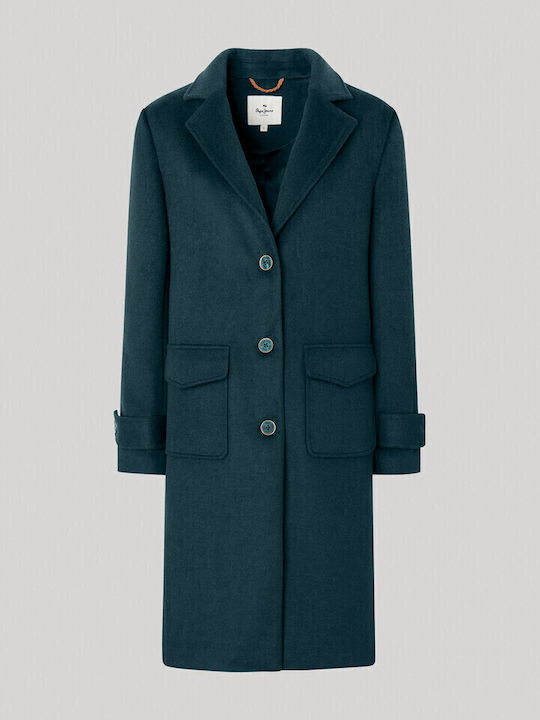 Nica Women's Green Coat with Buttons